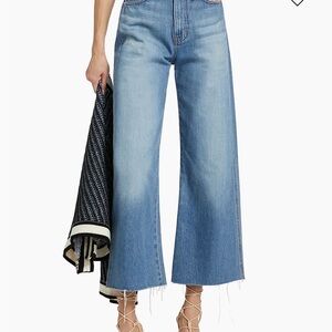 Veronica Beard Light Taylor wide leg crop high rise jeans